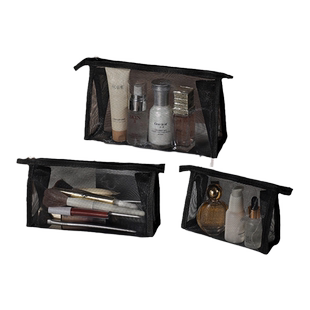 化妆包2025新款便携大容量透明网纱口红补妆卡包女旅行随身收纳袋