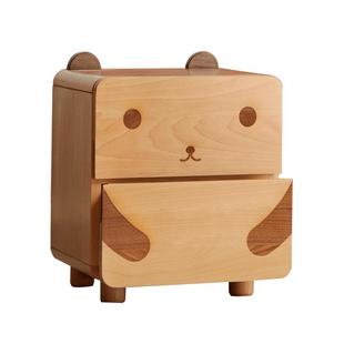 加兰儿童床头柜全实木小户型卧室床边柜山毛榉简约现代家用收纳柜