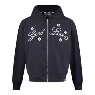 GOODBRAND 2025FW GOOD LOVES小花标语时尚拉链开衫卫衣 男女同款