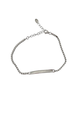 极简百搭◆通体925纯银简约条形手链 加粗设计不易断 气质通勤女