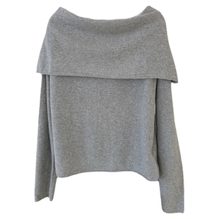 现货！韩系纯欲风韩国2026新款monoha显瘦一字肩长袖针织衫上衣女