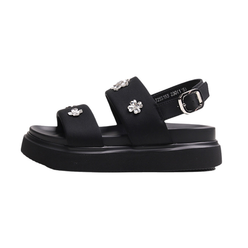 嘉俪多女韩版凉鞋莱卡布厚底圆头