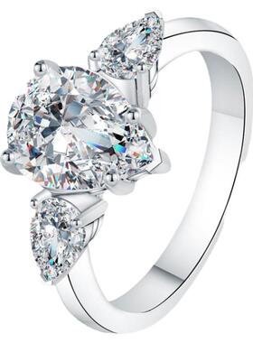 水滴天使钻戒百搭奢华鸽子蛋戒指