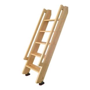 家用室内小木梯子带扶手实木质爬梯上下铺床简易直梯复式阁楼楼梯