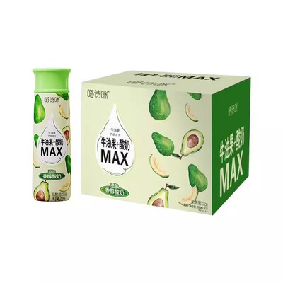牛油果酸奶饮品280g*12瓶装希腊风味乳酸菌牛奶果肉水果早餐酸奶