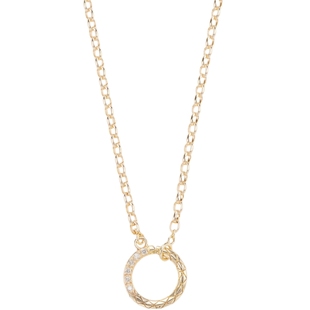 新年礼物agete/阿卡朵【甜甜圈】钻石圆环项链9K金精致锁骨链