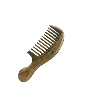 天然绿檀木梳子顺发梳美发造型梳密齿梳女士家用按摩梳便携小巧