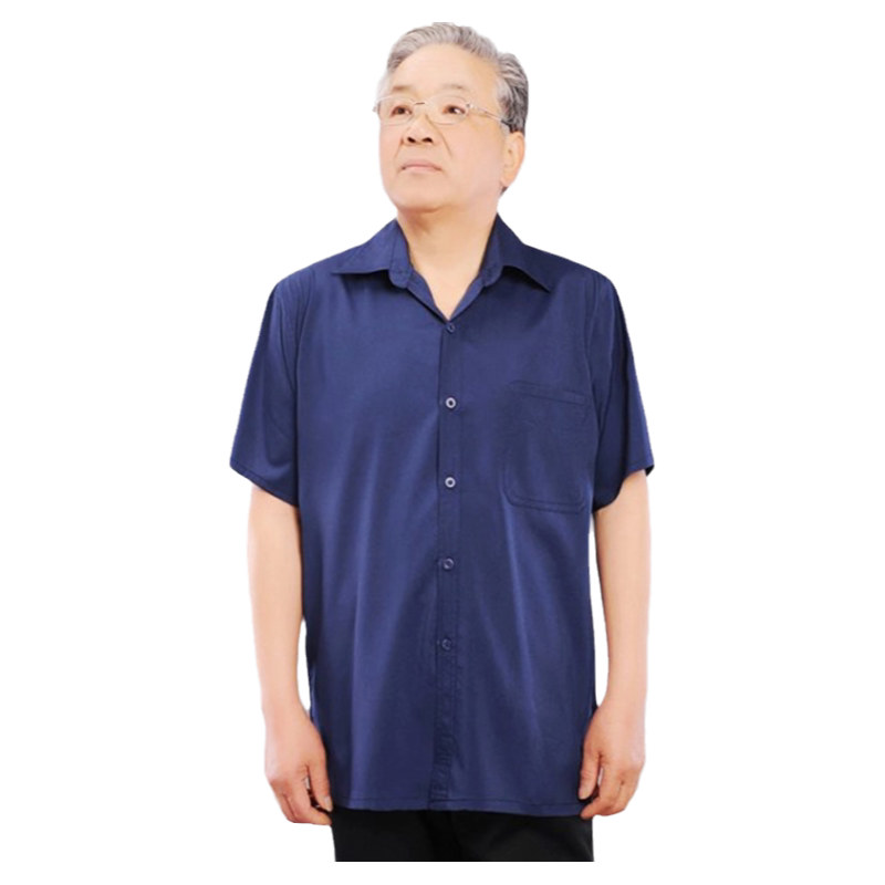 中老年人宽松夏季男士半袖衬衣
