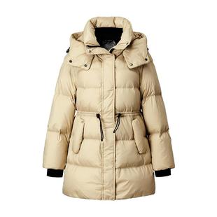 颜域石墨烯羽绒服女中长款冬季2025年新款连帽加厚保暖面包服外套