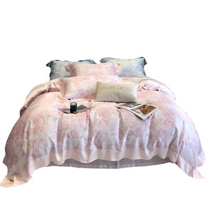 美式进口高端80支冰丝四件套冰丝夏凉被柔软被套春夏床上用品