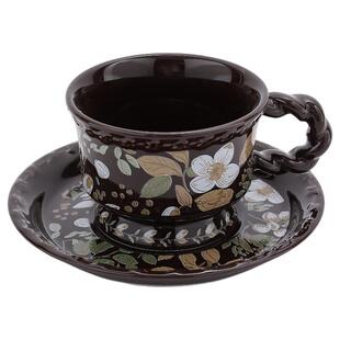 设计师咖啡杯陶瓷高颜值拉花拿铁杯碟复古法式杯子女生日礼物礼盒
