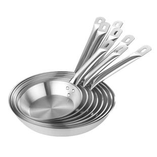 不锈钢平底煎锅复合底不鼓底特氟龙不沾无涂层牛排煎鱼蛋煎盘商用