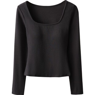 玻尿酸打底衫女款2026新款春夏季带胸垫一体内衣修身长袖T恤上衣