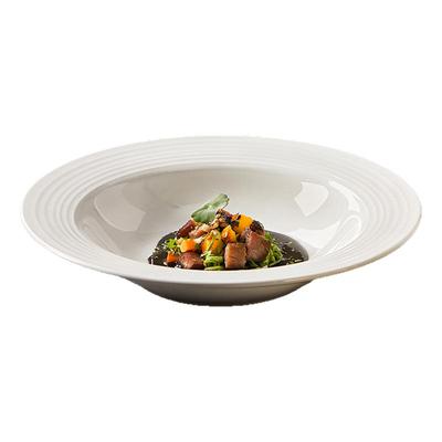 白色草帽盘意面盘高级感西餐盘