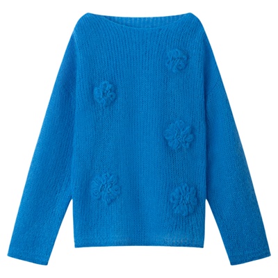 RUISHI芮时羊毛混纺绣花针织衫