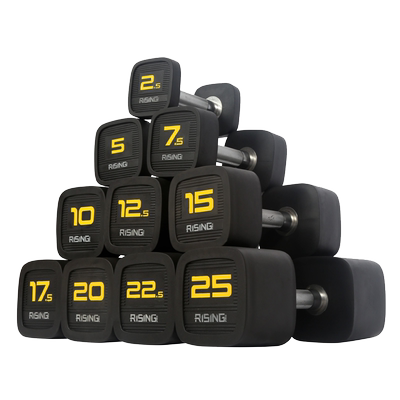 方形设计无味包胶全套哑铃RISING