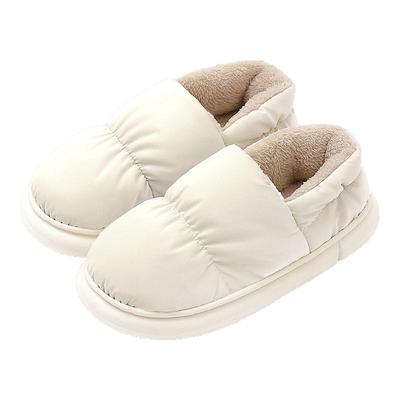 红豆孕妇防水棉拖鞋女款秋冬季室内家居包跟保暖防滑羽绒月子棉鞋