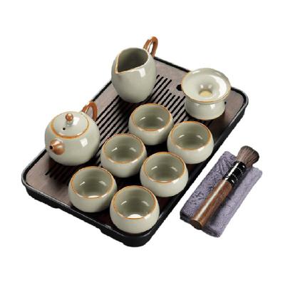 唐丰轻奢高档家用汝窑茶具套装