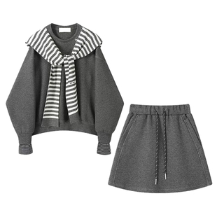 专柜新款春秋穿搭一整套套装2025韩系休闲宽松卫衣半身裙两件套女