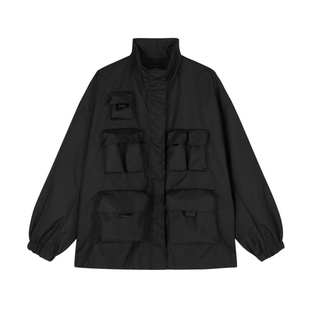 JNBY/江南布衣春秋夹克立领工装外套女混纺宽松抽绳通勤5O8610190