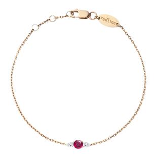 Redline/红绳女士饰品So Abby红宝石玫瑰金镶钻0.11克拉链式手链