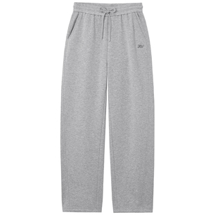 热风女士加绒卫裤2025年冬季新款休闲香蕉卫裤宽松直筒保暖长裤