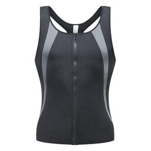 拉链塑型背心男士紧身收腹爆汗塑身美体暴汗服橡胶运动马甲