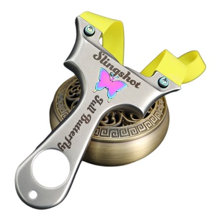 聚义弓社高精度正品越南蝴蝶扁皮弹弓架子不锈钢户外成人大威力弓