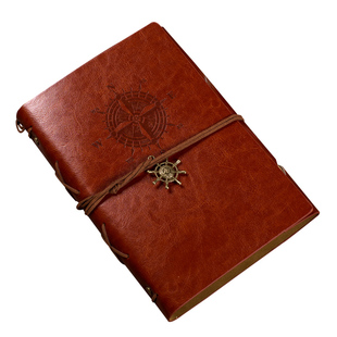 A5欧式航海复古旅行日记本活页牛皮纸笔记本创意手账本横线本子