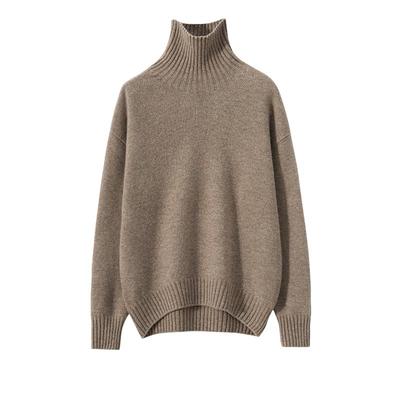 加厚半高领女100纯羊毛针织衫