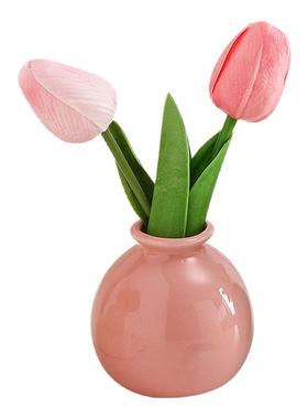 陶瓷小花瓶仿真花摆件办公室桌面客厅餐桌花艺装饰品干花绿植布置