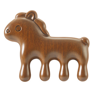 马年按摩梳檀木头皮经络梳伴手礼实用小礼品高级轻奢木梳子可爱梳