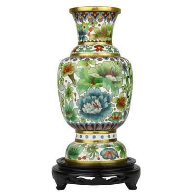 北京景泰蓝花瓶10寸六线百花瓶