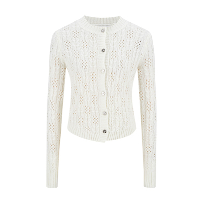 缕空针织开衫毛衣外套上衣女春秋