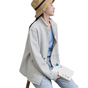 柒白初秋女装2025年新款外套气质宽松上衣雅痞别致针织西装女