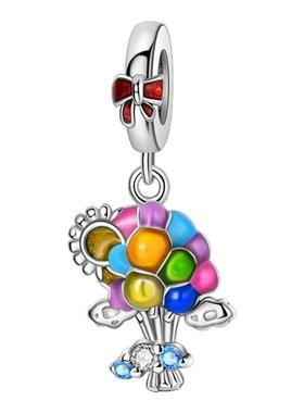 2024热销款新品潘家风格珠子纯银粉色摩卡壶吊饰人物与生活系列