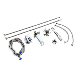 浴室柜面盆水龙头洗脸盆冷热抽拉入墙式三件套四件套三孔全铜开关