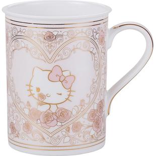 HelloKitty马克杯带盖骨瓷杯永生花礼盒套装圣诞礼物送女友实用的