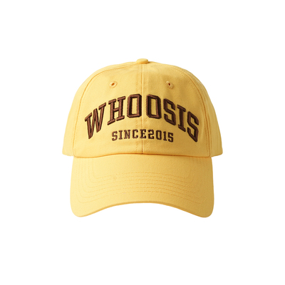 WHOOSIS（不知其名）立体刺绣软顶弯檐帽子字母百搭出游潮牌男女