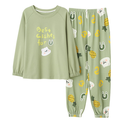 睡衣女春秋季大码200斤宽松长袖