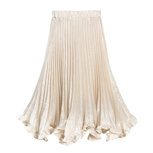 Little Naive儿童裙子春秋百褶半裙春夏花瓣裙女童裙子女童半身裙