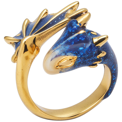 MONVATOO小龙情侣开口戒指可调节