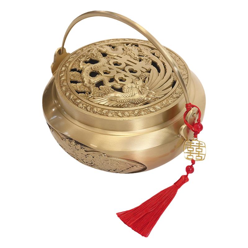 香炉纯铜火炉手炉结婚旺夫炉喜炉火囱铜火铳结婚嫁妆火冲旺夫盆