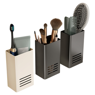 卫生间置物架牙刷牙膏架梳子收纳筒浴室免打孔洗漱台化妆笔壁挂架