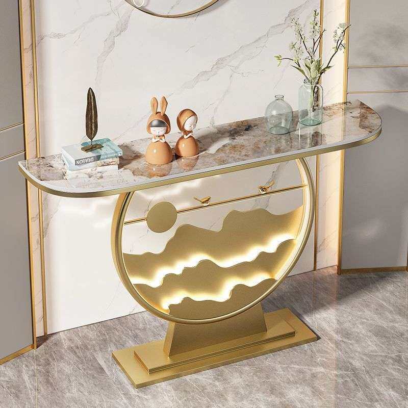 15热卖新中式靠墙现代简约入户过发光家用端道桌板条案景台玄关岩