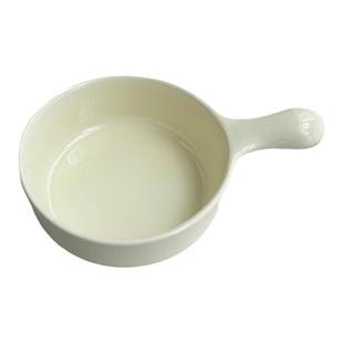 安木良品 大厂订单 韩国ins清新奶油绿陶瓷早餐点心沙拉碗手柄碗