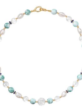 MGS/曼古银灵狐II锁骨链项链 锁骨链高级轻奢感水晶珍珠项链悦己