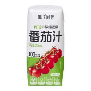 dus杜氏纯番茄汁100%蔬果汁NFC小果鲜榨无蔗糖饮料l便携盒装200ml