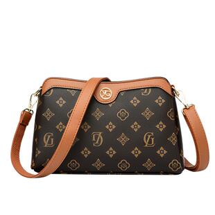 2026新款时尚妈妈包女士百搭单肩斜挎包中老年婆婆印花多层小包包