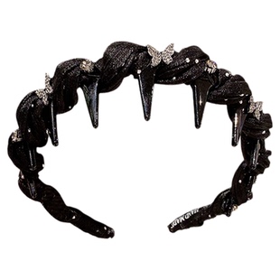 精致蝴蝶波浪发箍女蓬松高颅顶头箍高级感百搭压发带齿防滑发卡